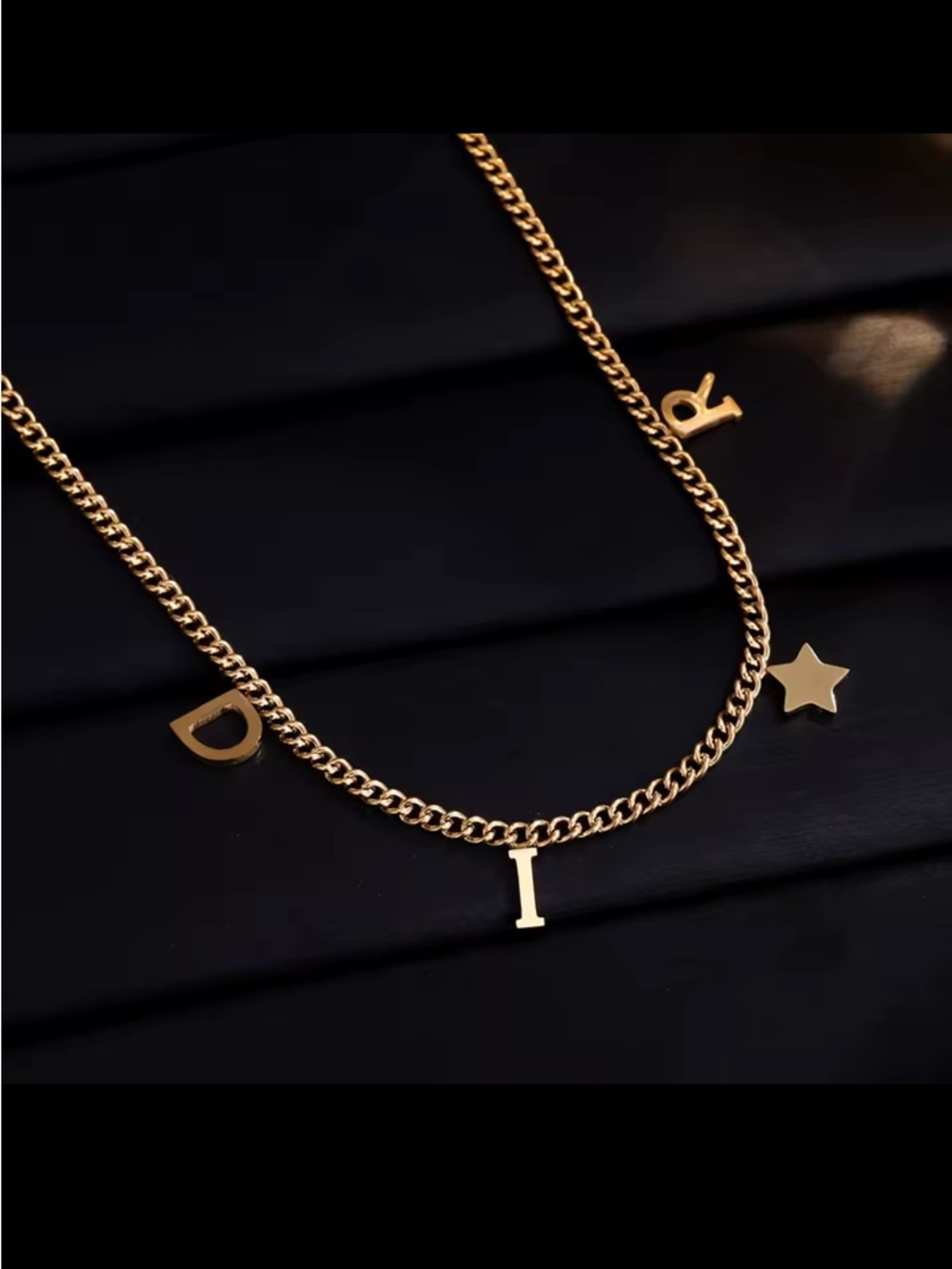 Gold Letter & Star Necklace